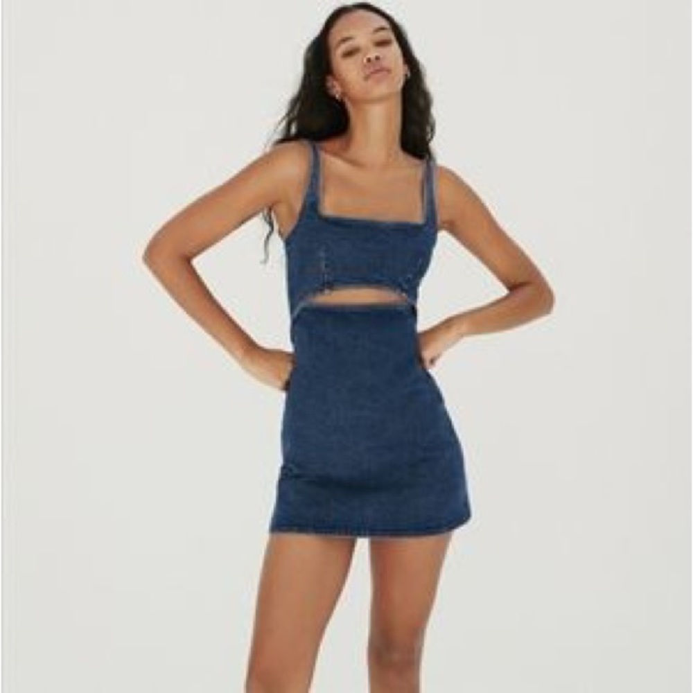 Zara cutout dress denim